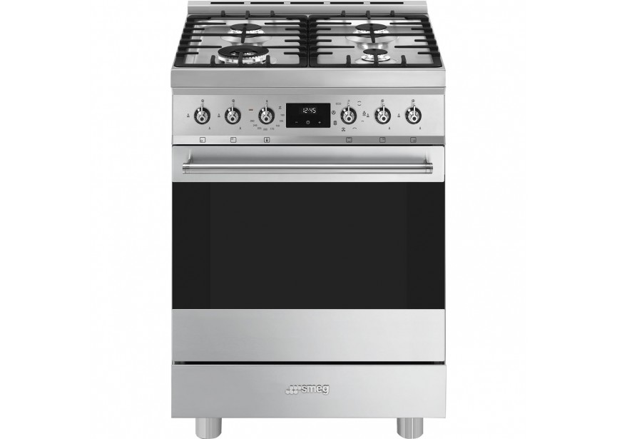 Smeg C6GMX2 inox 60 cm gas fornuis multifunctionele oven